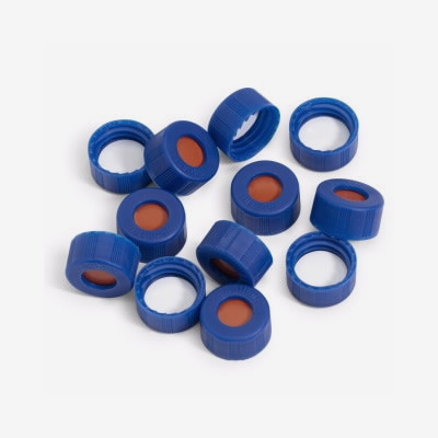 Cap, Screw, Blue, with PTFE/Red silicone septa